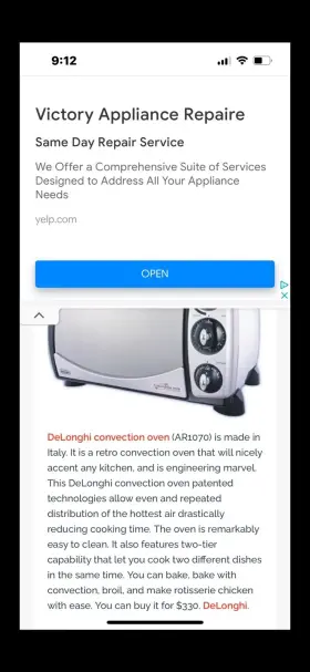 AR1070 DELONGHI Convection Oven Rotisserie Bake Broil Defrost