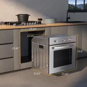 EMPV-24WO08 EMPAVA Convection Single Gas Wall Oven Steel #2