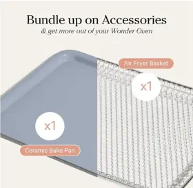 46896 WONDER OVEN Air Fryer Basket Stick Ceramic Bake Pan