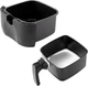 Nuwave 3QT Brio Replacement Base Tray & Fry Pan Basket &ndash; Compatible Black 