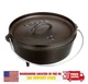 Lodge 4-Quart Cast Iron Camp Dutch Oven, L10C03, with Lid