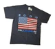 Vintage Y2k Year 2000 T-Shirt Tee Smiley Faces American Flag Size L Mens Navy