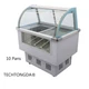 TECHTONGDA&reg;Hard Ice Cream Showcase 10 Pan Ice Cream Gelato Case 220V 136L 180W